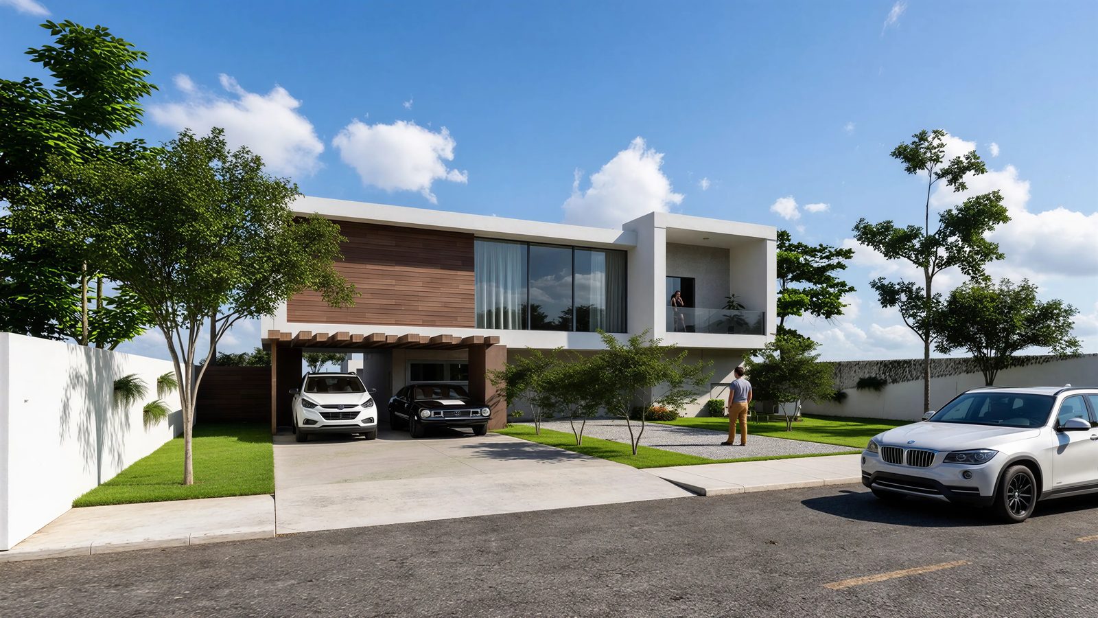 Modern house with carport